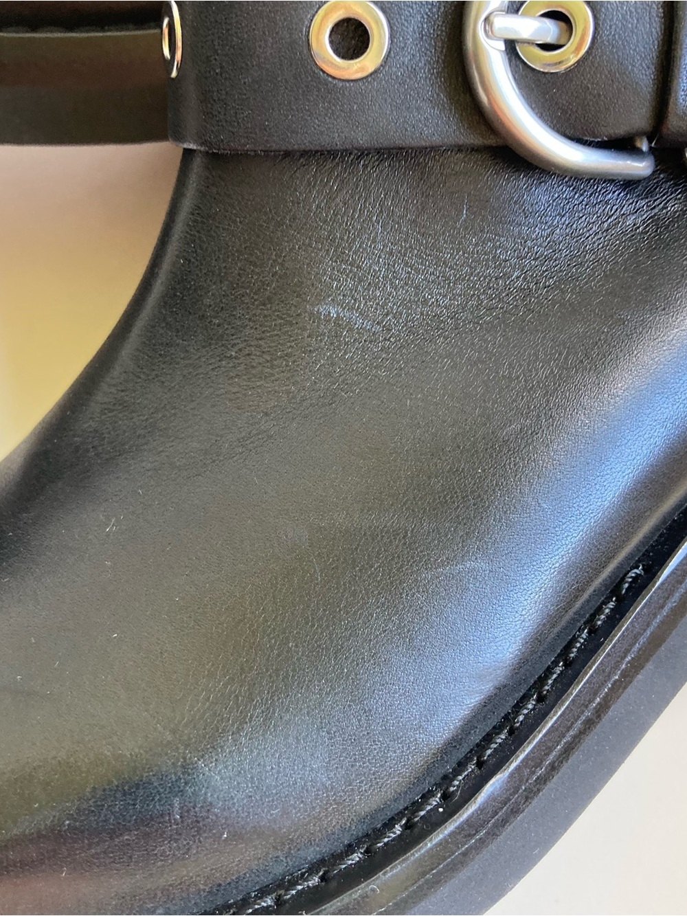 Rag & Bone Jax Black Leather Square Toe Chunky Moto Buckle Boots, NWOB Sz 39.5/9 - Picture 15 of 16